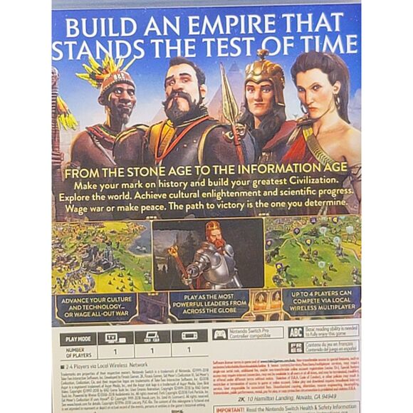 Civilization VI for Nintendo Switch -- Tested Fully Functional Gently Used - Picture 2 of 5